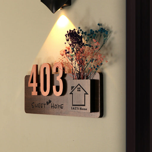 Personalized Wooden Entrance Door Number