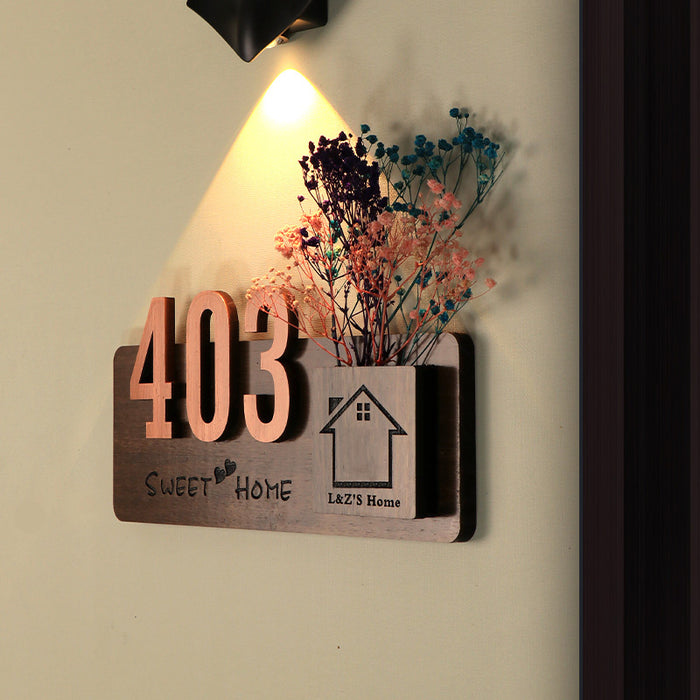 Personalized Retro Wooden Door Number for Homestays