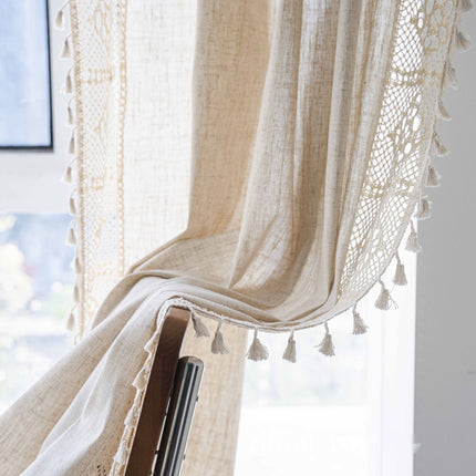 Peekaboo Studio Handmade Cotton Linen Semi-Transparent Partition Curta