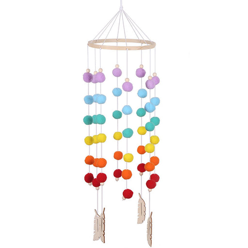 Rainbow Hair Ball Wind Chimes - Whimsical Nordic Room Decoration Piece