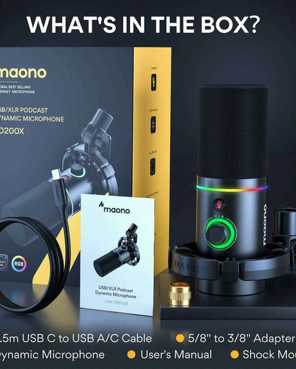 Dynamic RGB Gaming Microphone with Multi-Connectivity and Smart Control Features