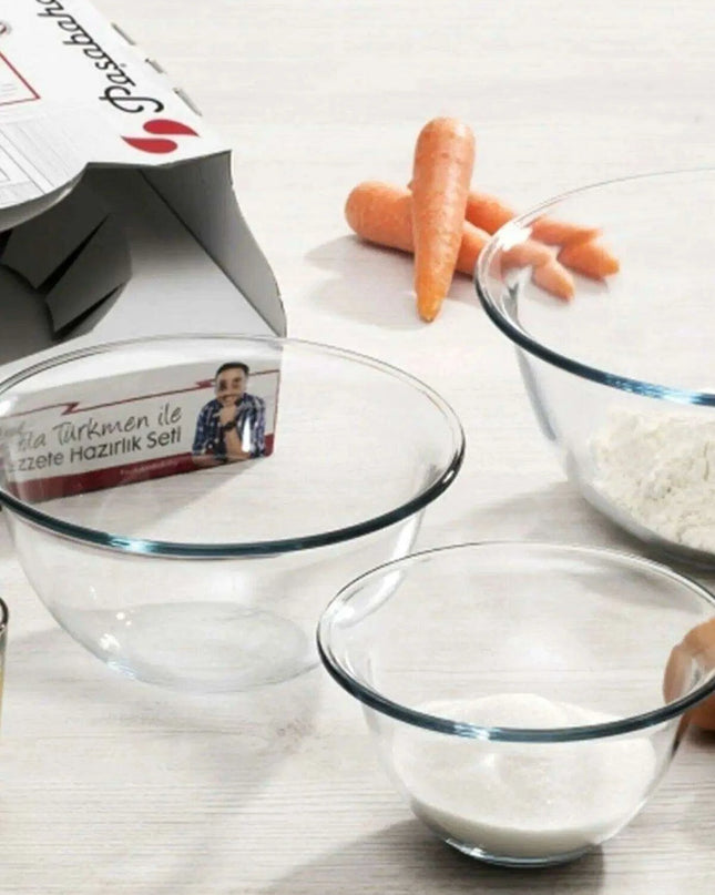Multi-Purpose Glass Bowl Set for Cooking and Serving Dishes