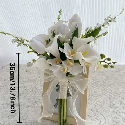 Favor Wedding Store White Artificial Calla Lily Bouquet - Elegant Brid