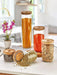 Elegant 5-Piece Glass Jar Set with Acacia Wood Lids for Kitchen Storage and Organization