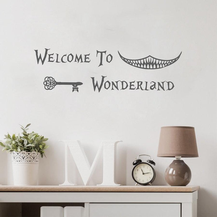 Whimsical Alice in Wonderland Wall Decal for Elegant Home Decoration