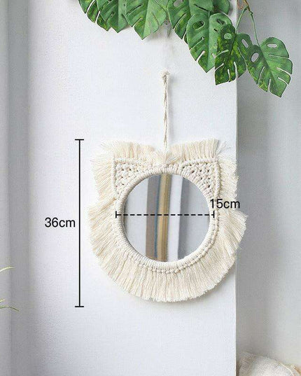 Bohemian Bliss: Artisan Cotton Tapestry with Wooden Bead Accents