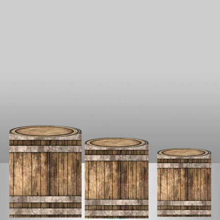 Customizable Wood Bark Elastic Fabric Cylinder Covers for Stunning Dessert Table Decor