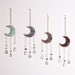 Crystal Gravel Sun and Moon Dream Catcher Necklace