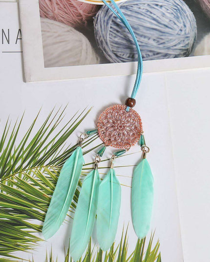 Nordic Elegance Feather Dream Catcher: Luxurious Decor for Home and Vehicle