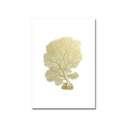 Serene Coastal Beauty: Golden Coral Tree Giclee Art Print for Stylish Home Decor