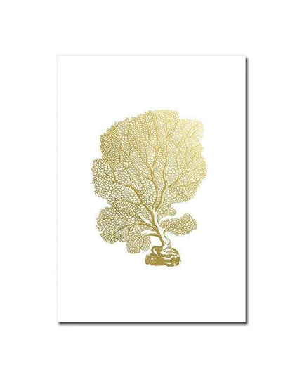 Serene Coastal Beauty: Golden Coral Tree Giclee Art Print for Stylish Home Decor