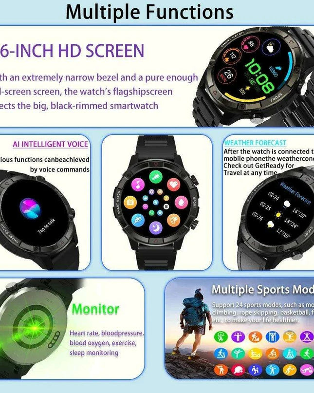 Stylish Smartwatch with HD AMOLED Screen, Bluetooth Calling, Health Monitoring & Huawei True Wireless Earbuds