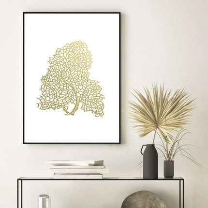 Serene Coastal Beauty: Golden Coral Tree Giclee Art Print for Stylish Home Decor