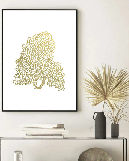 Serene Coastal Beauty: Golden Coral Tree Giclee Art Print for Stylish Home Decor
