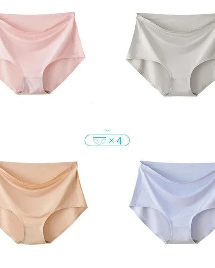 Set of 4 pcs - Silky Soft High Waist Seamless Underwear for Women - Breathable Plus Size 4XL Briefs