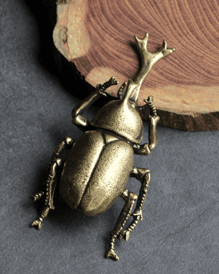 Chic Brass Beetle Accent for a Stylish Workspace Upgrade