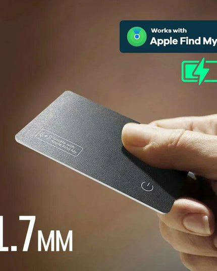 Slimline Wireless GPS Tracker Card with Wireless Charging for Apple Devices - AirTag Replacement Solution