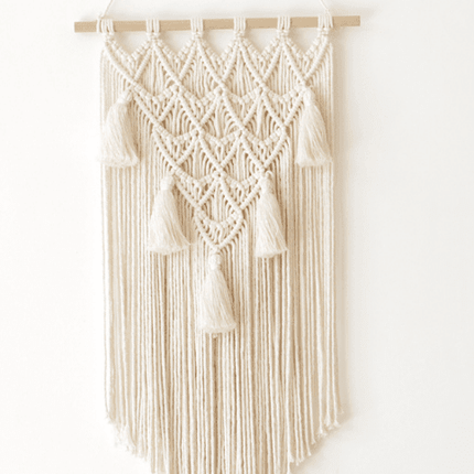 Geometric Boho Elegance: Handcrafted Macrame Wall Tapestry for Chic Décor