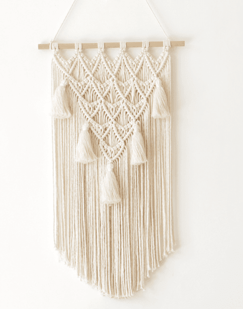Geometric Boho Elegance: Handcrafted Macrame Wall Tapestry for Chic Décor