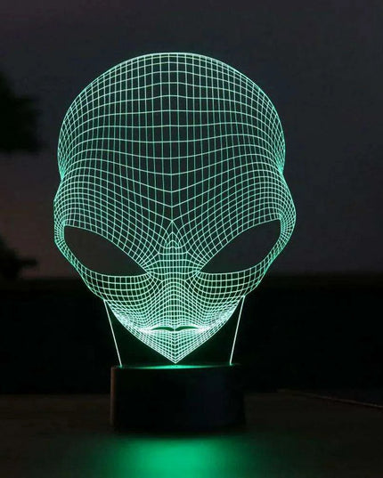 Alien 3D Optical Illusion LED Night Light - Vibrant Color-Changing Home Decor Piece