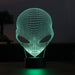 Alien 3D LED Night Light with Wooden Base - Ambient Lighting for Home Decor