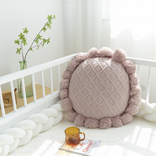 Sunflower Thickened Knitted Pillow Homestay Sofa Cushion Cover Living Room Bedside Pillow Waist Pillow Simple Cushion eprolo