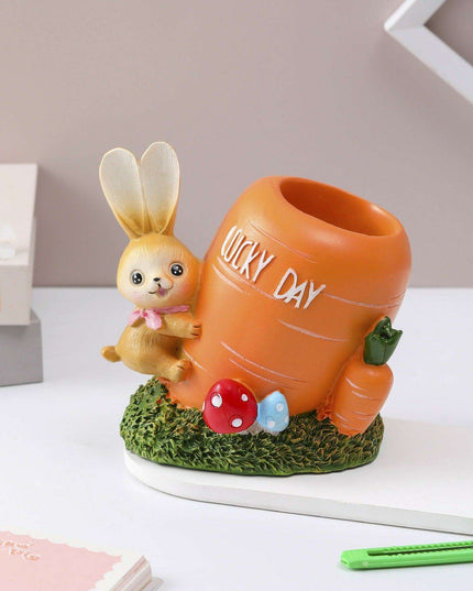 Whimsical Rabbit-Inspired Resin Desk Organizer