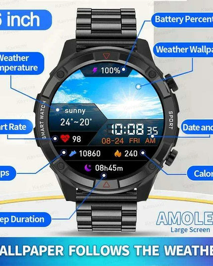 Stylish Smartwatch with HD AMOLED Screen, Bluetooth Calling, Health Monitoring & Huawei True Wireless Earbuds