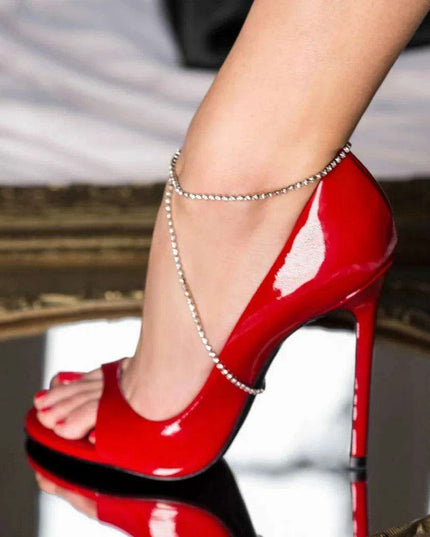 Glamorous Rhinestone High Heel Ankle Bracelet for Fashion-Forward Women