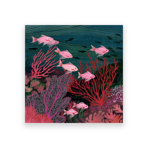 Ocean Serenity Coral Reef Art Print - Coastal Bathroom Decor