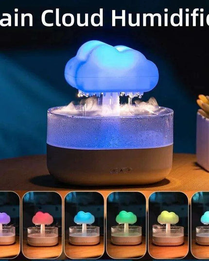 Aromatherapy Rain Cloud Humidifier with LED Night Light and Calming Raindrop Sounds