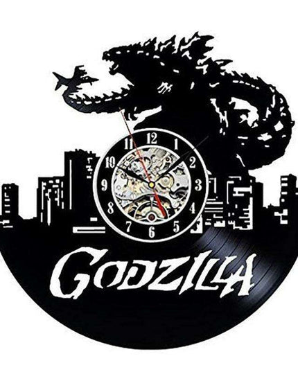 Godzilla-Inspired Retro Vinyl Wall Clock - A Must-Have Timepiece for Home Decor Enthusiasts