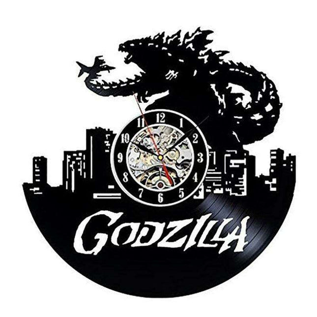 Godzilla-Inspired Retro Vinyl Wall Clock - A Must-Have Timepiece for Home Decor Enthusiasts