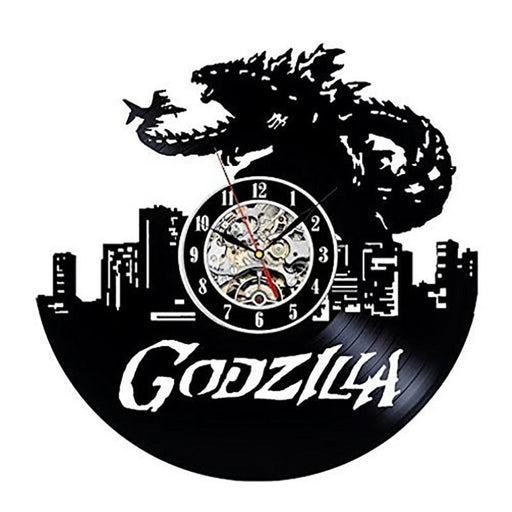Godzilla Cartoon Vinyl Wall Clock - Retro Decor Accent Piece for Home