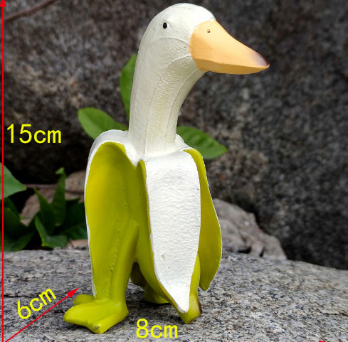 Quirky Banana Duck Figurine - Charming Desk Accent and Thoughtful Gift