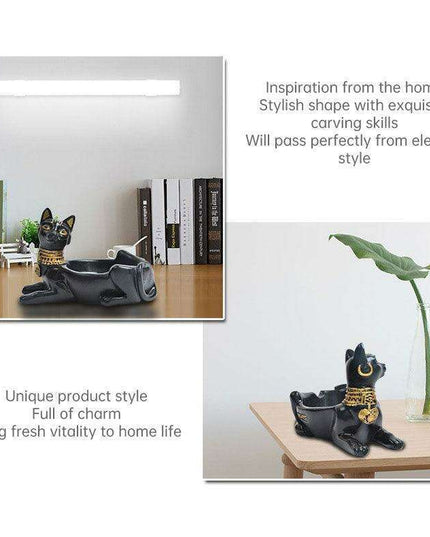 Resin Ashtray with Anubis, Cat, and Pharaoh Motifs - Ancient Egyptian Design