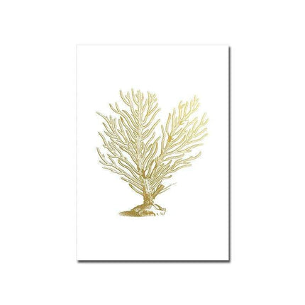 Serene Coastal Beauty: Golden Coral Tree Giclee Art Print for Stylish Home Decor