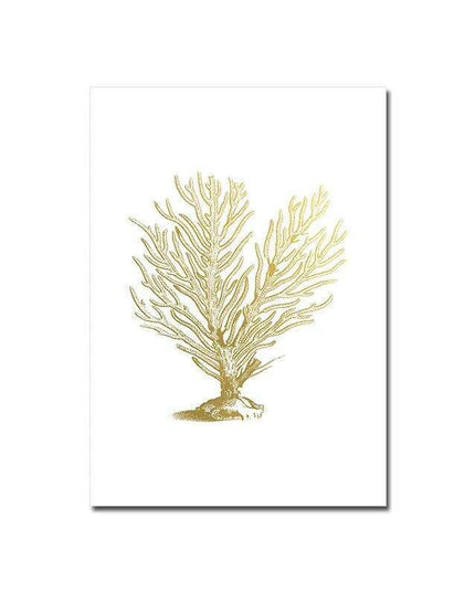 Serene Coastal Beauty: Golden Coral Tree Giclee Art Print for Stylish Home Decor