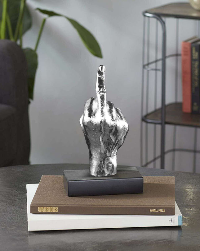 Bold Gesture Resin Middle Finger Sculpture for Unique Home Decor
