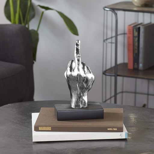 Edgy Resin Vertical Middle Finger Statue - Unique Home Art Ornament