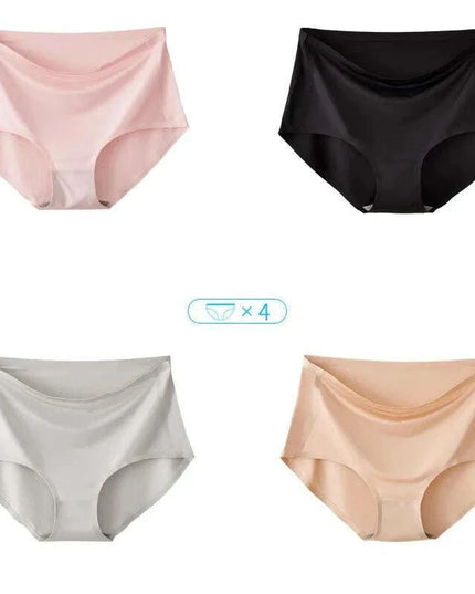 Set of 4 pcs - Silky Soft High Waist Seamless Underwear for Women - Breathable Plus Size 4XL Briefs