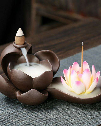 Serene Oasis Purple Sand Backflow Incense Fountain Set