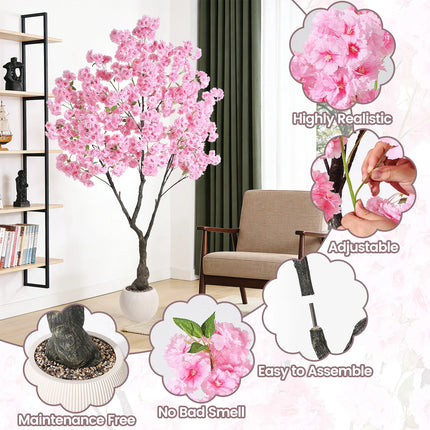 Pink Artificial Cherry Blossom Tree in Pot – 5 ft–7 ft