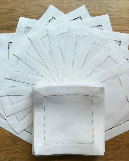 Elegantly Embroidered Camellia Monogrammed Cocktail Napkin Set - A Touch of Victorian Luxury for Your Table