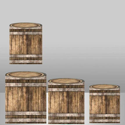 Customizable Wood Bark Elastic Fabric Cylinder Covers for Stunning Dessert Table Decor