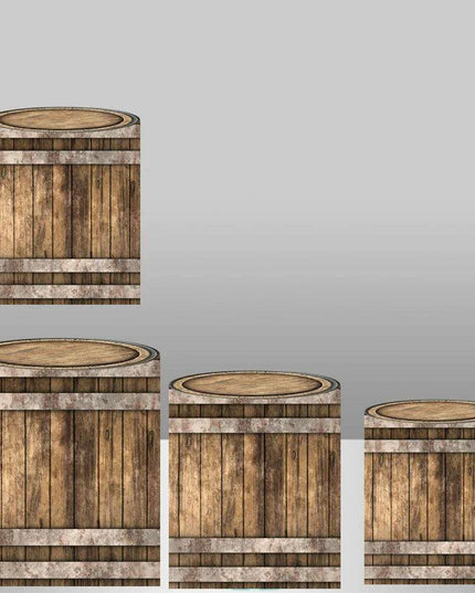 Customizable Wood Bark Elastic Fabric Cylinder Covers for Stunning Dessert Table Decor