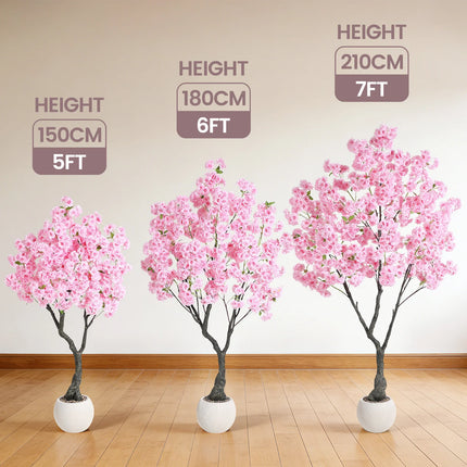 Pink Artificial Cherry Blossom Tree in Pot – 5 ft–7 ft
