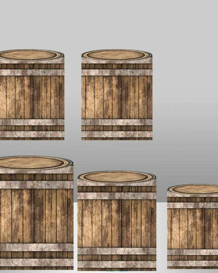 Customizable Wood Bark Elastic Fabric Cylinder Covers for Stunning Dessert Table Decor