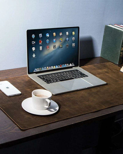 Exquisite Genuine Cowhide Leather Extra-Large Mouse Pad - Elegant Desk Mat for Gamers & Professionals