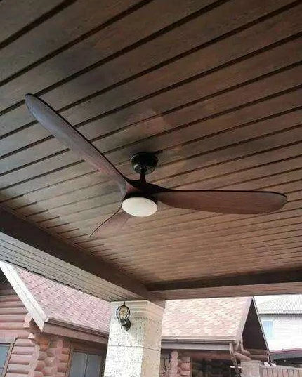 Vintage Industrial 60-Inch Wooden Ceiling Fan with Remote and Integrated Lighting